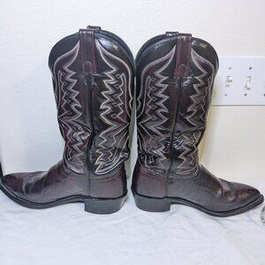 J Chisholm|| Great Condition Vintage Men's 8.5D Black Cherry Ostrich Leg Hide